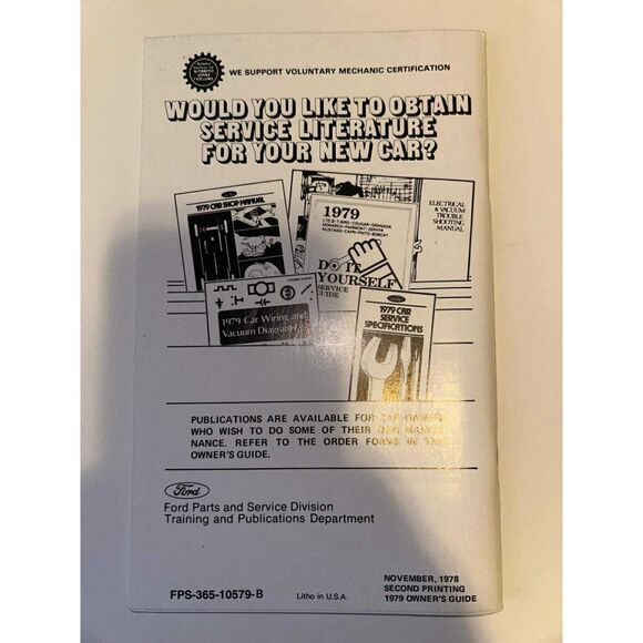 Ford Mustang Owners Manual 1979 Vintage OEM 2nd Edition mint! - Picture 3 of 3